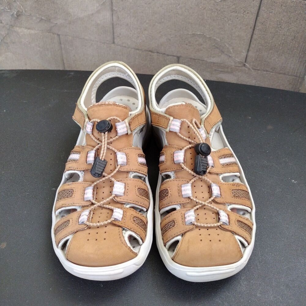 Clarks Privo Leather Fisherman Comfort  Walking Sandals Womens Size 7.5 Brown